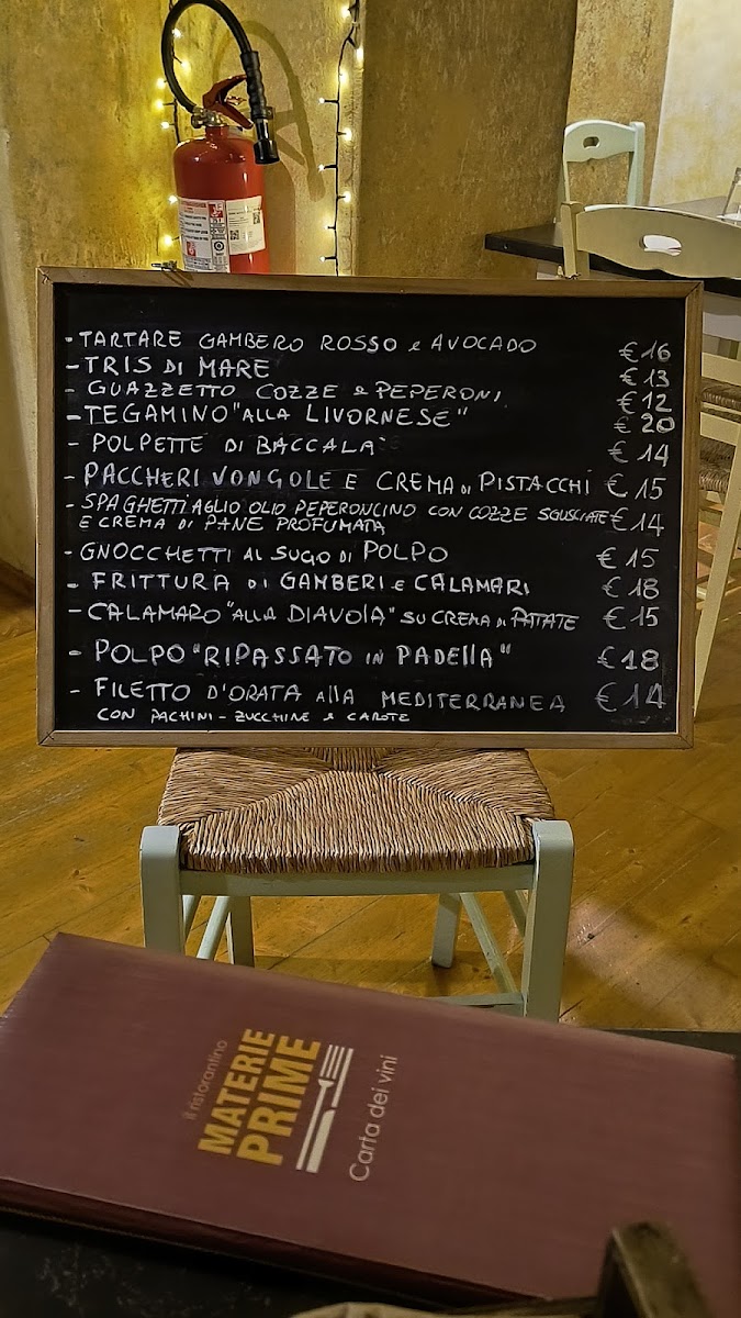 Menu Il Ristorantino Materie Prime-1