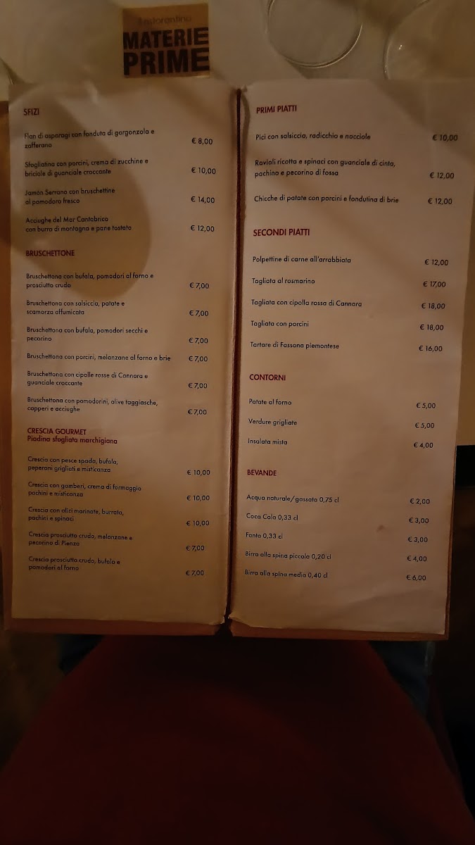 Menu Il Ristorantino Materie Prime-4